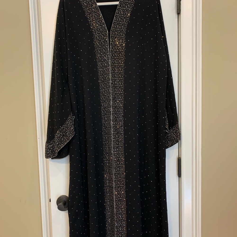 Black embezzled abaya Eid Abaya